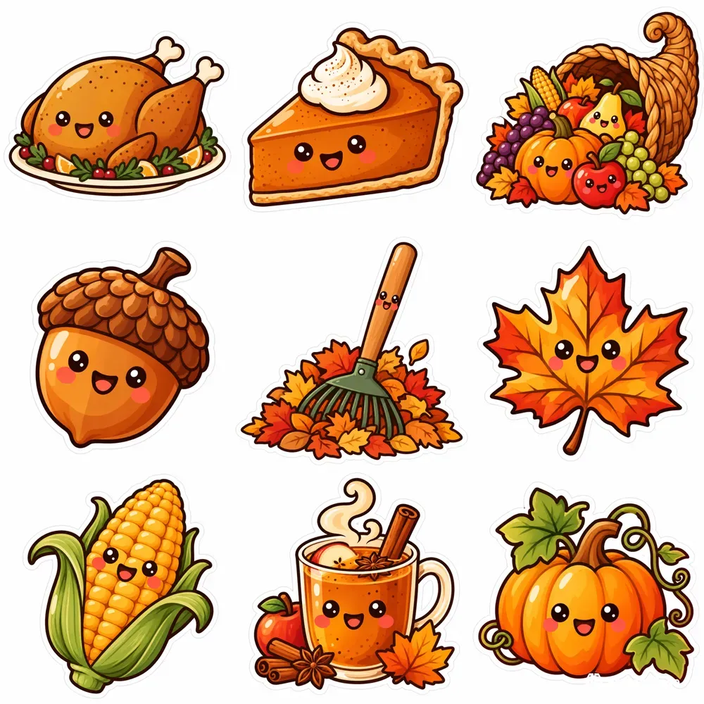 Thanksgiving Doodle Stickers