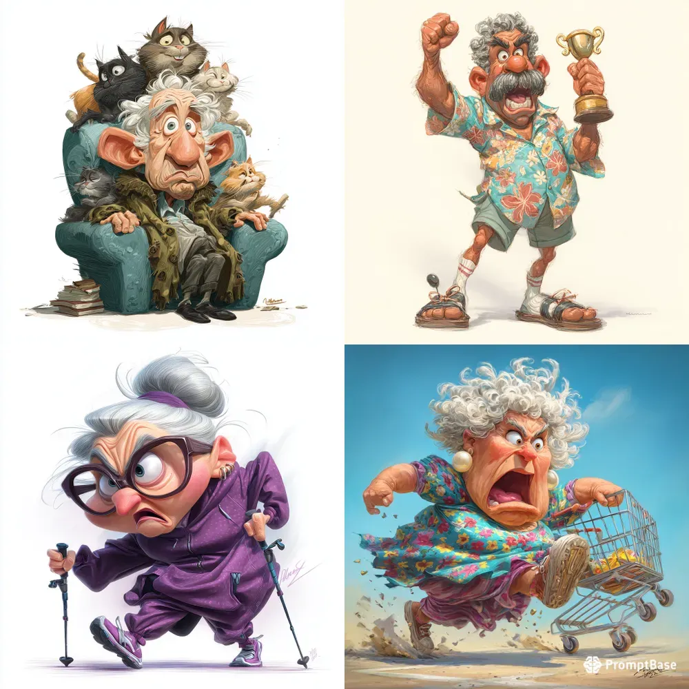 Hilarious Senior Characters Clipart Packs