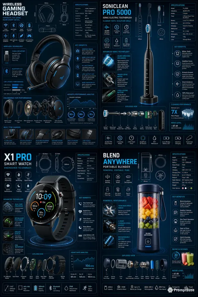 Product Blueprint Infographics Generator