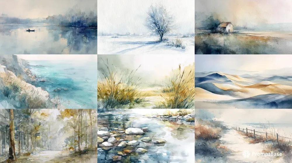 Premium Editorial Watercolor Landscapes