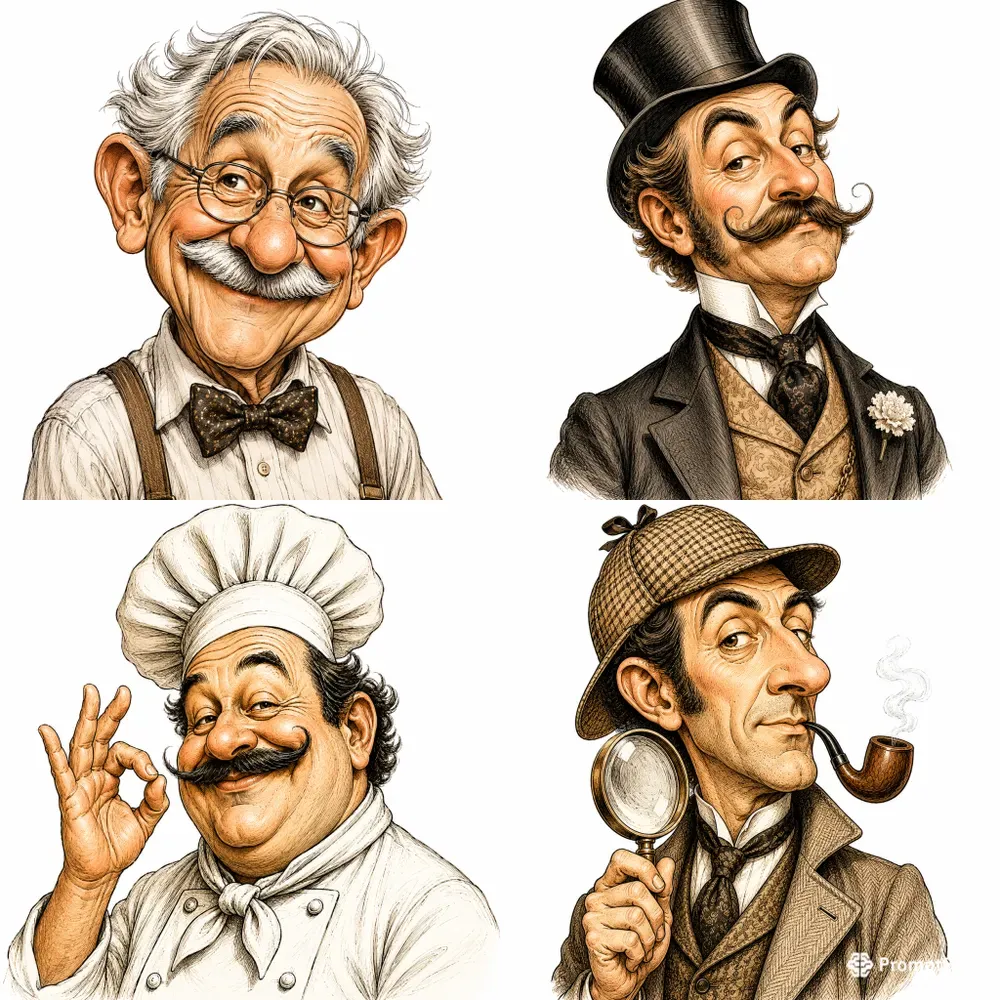 Vintage Caricature Portrait Creators