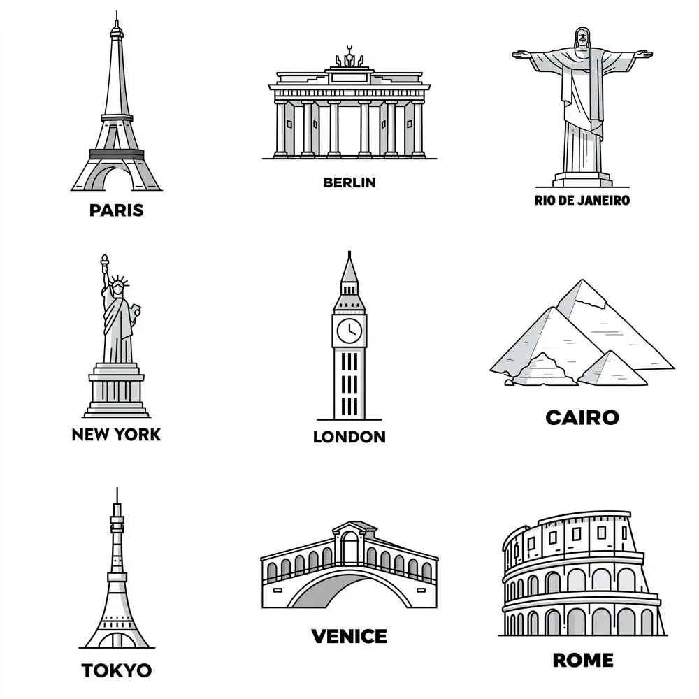 Minimal Landmark City Prints