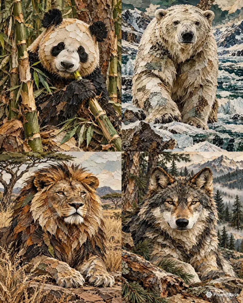 Natural Collage Animals