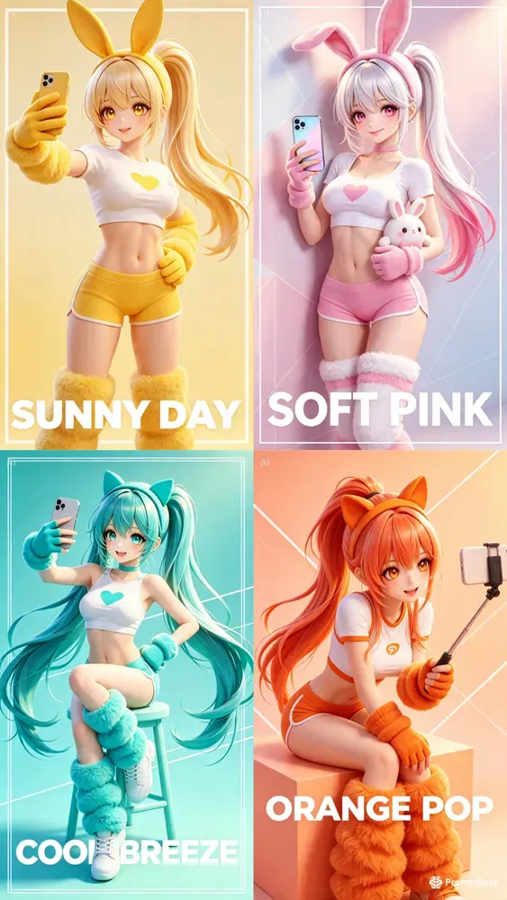 Cute Anime Selfie Girls