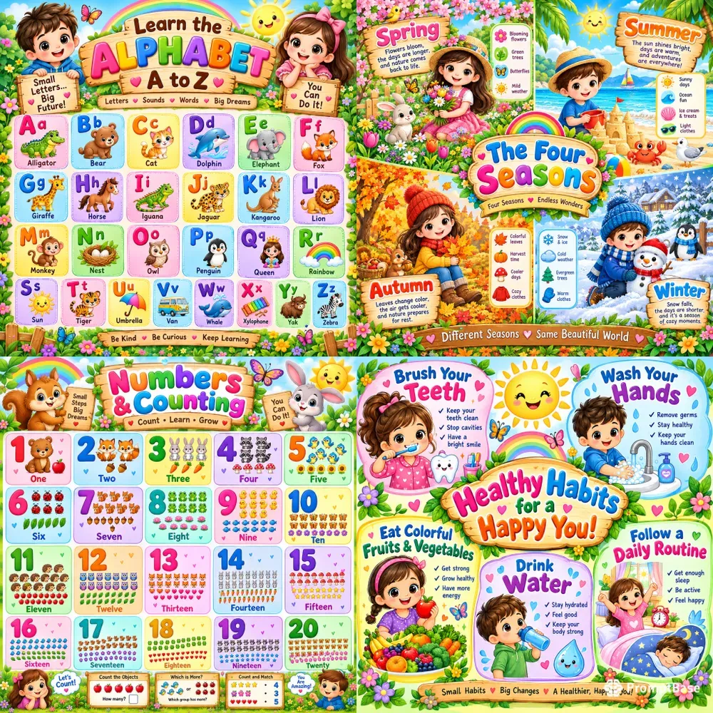 Cute Classroom Learning Posters