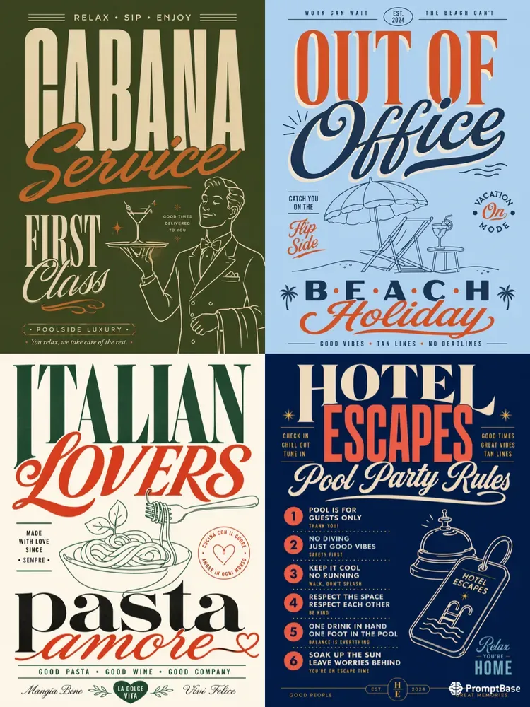 Modern Retro Typography Posters