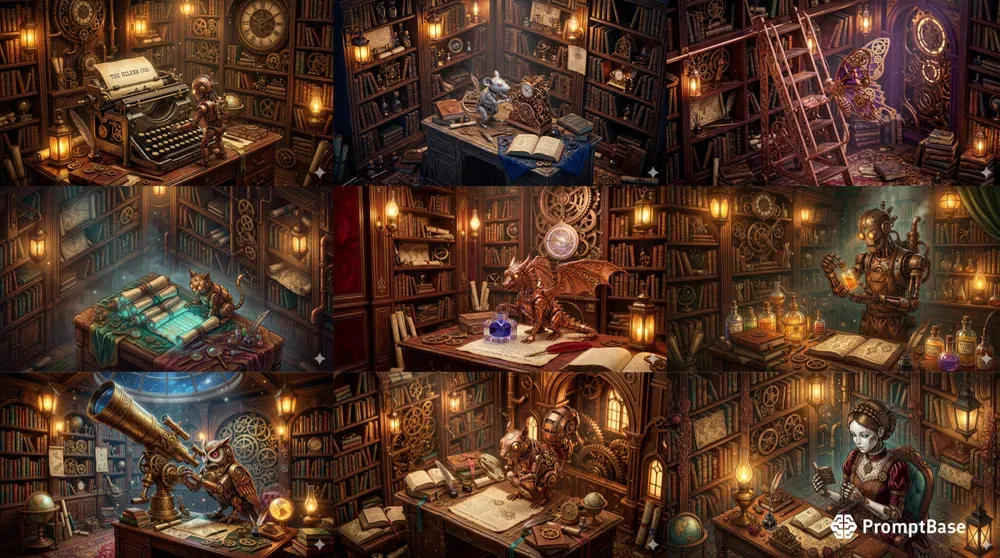 Steampunk Lofi Cyborg Desktop Wallpapers
