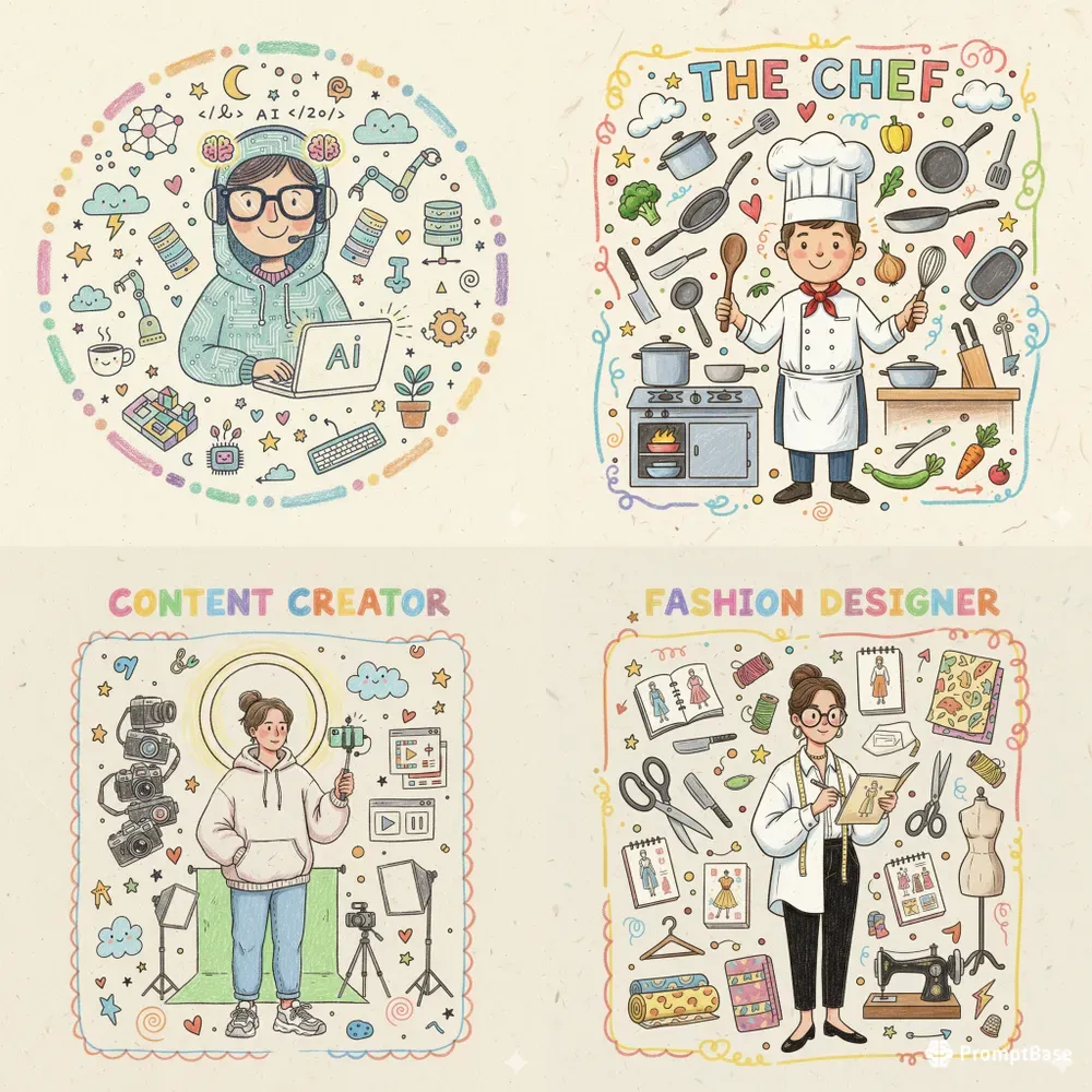 Creative Career Doodle Artworks