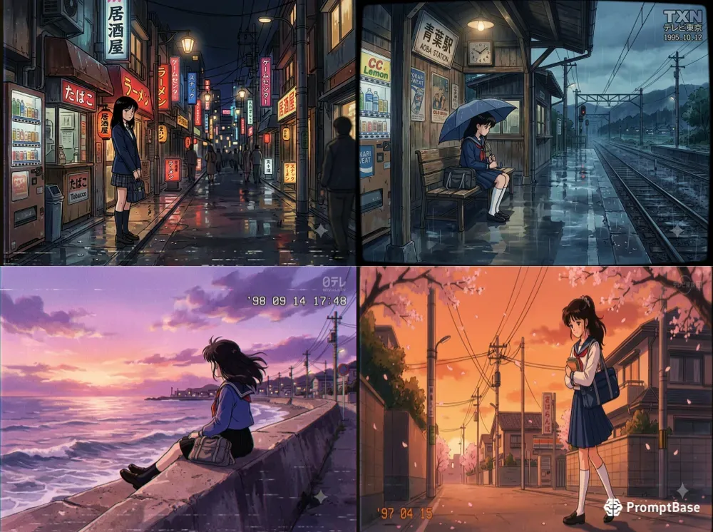 90s Vintage VHS Anime Screenshot Generator