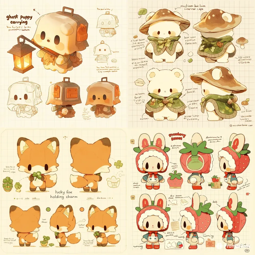 Designer Toy Character Sheets