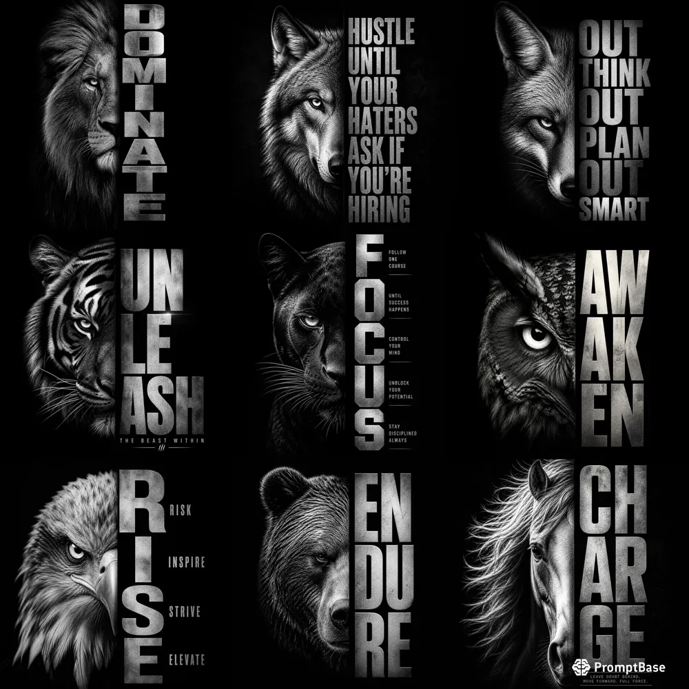 Half Beast Motivation Poster Series