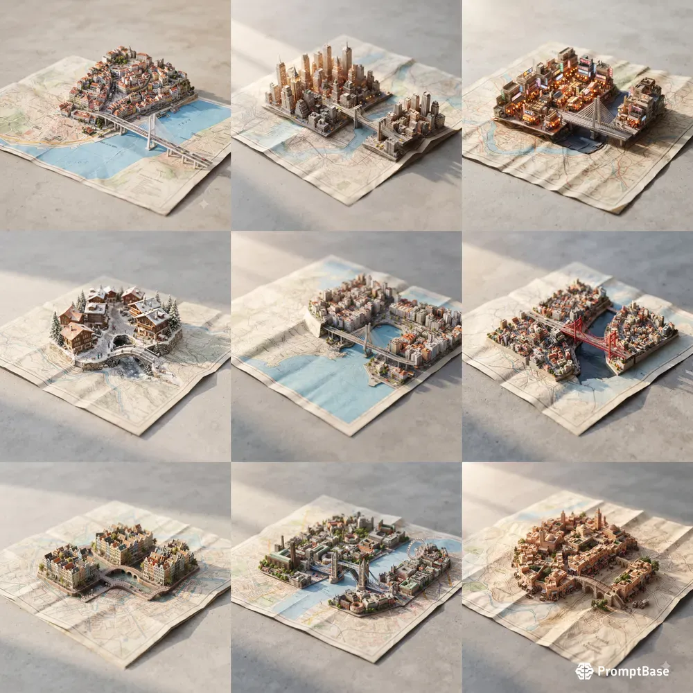 Paper Map Pop Out Cities