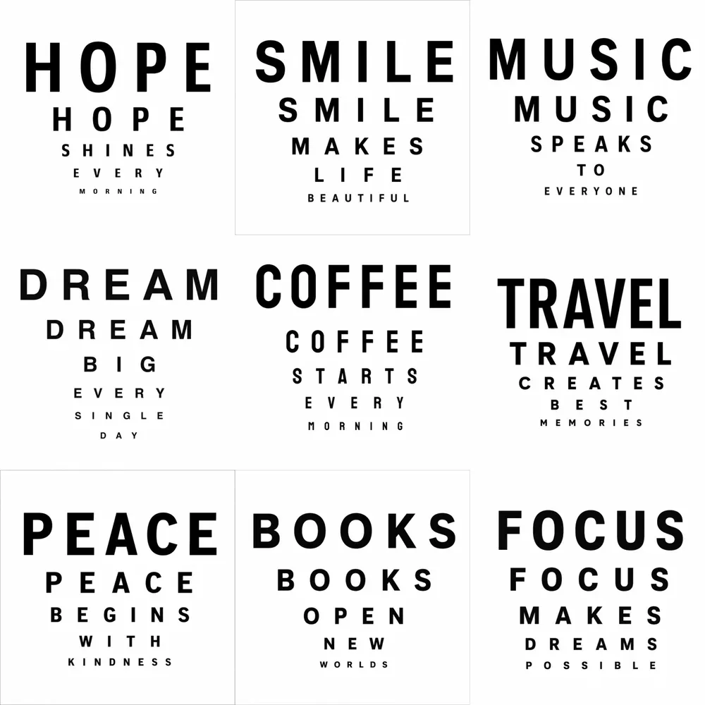 Minimalist Eye Chart Typography Art