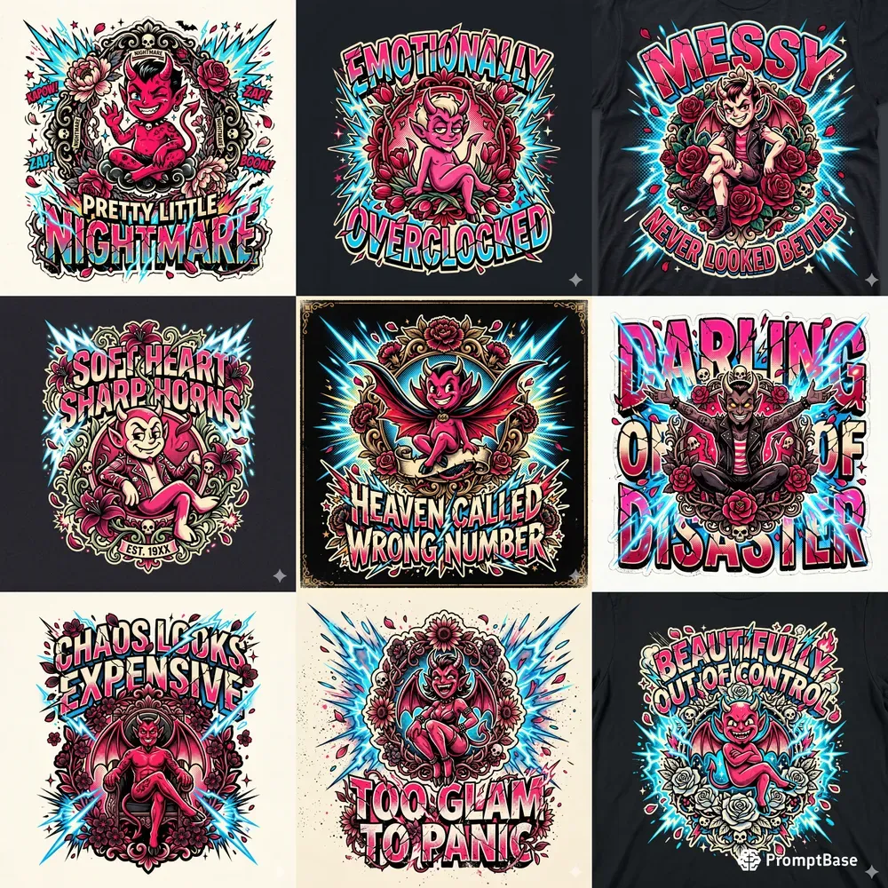 Vintage Demon Streetwear Graphics