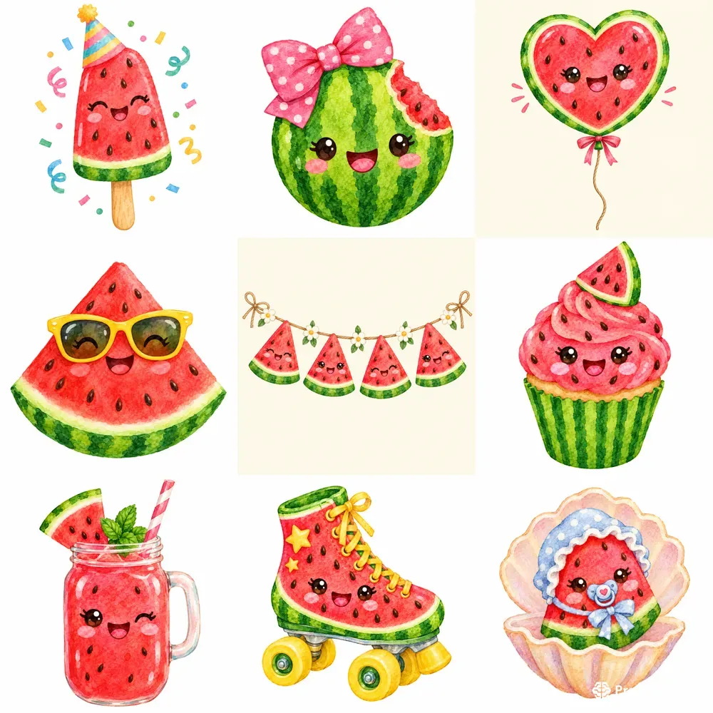 Watermelon Slices With Sunglasses