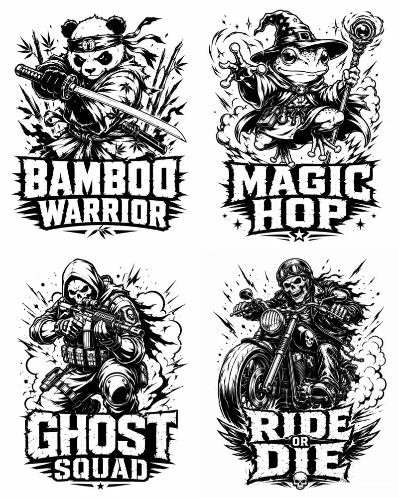 Badass Cartoon Mascot Tshirt Generator