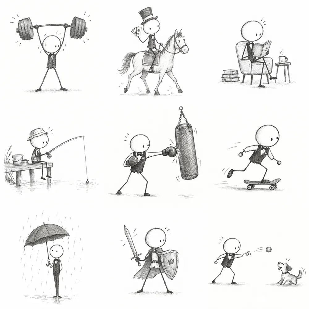 Stickman Lines Minimalistic Cute Art