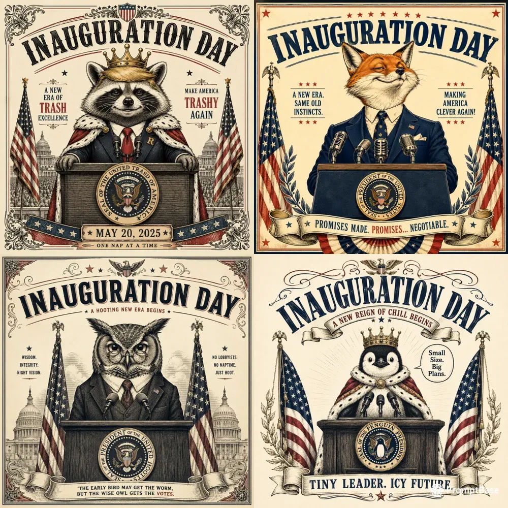 Funny Animal Inauguration Posters