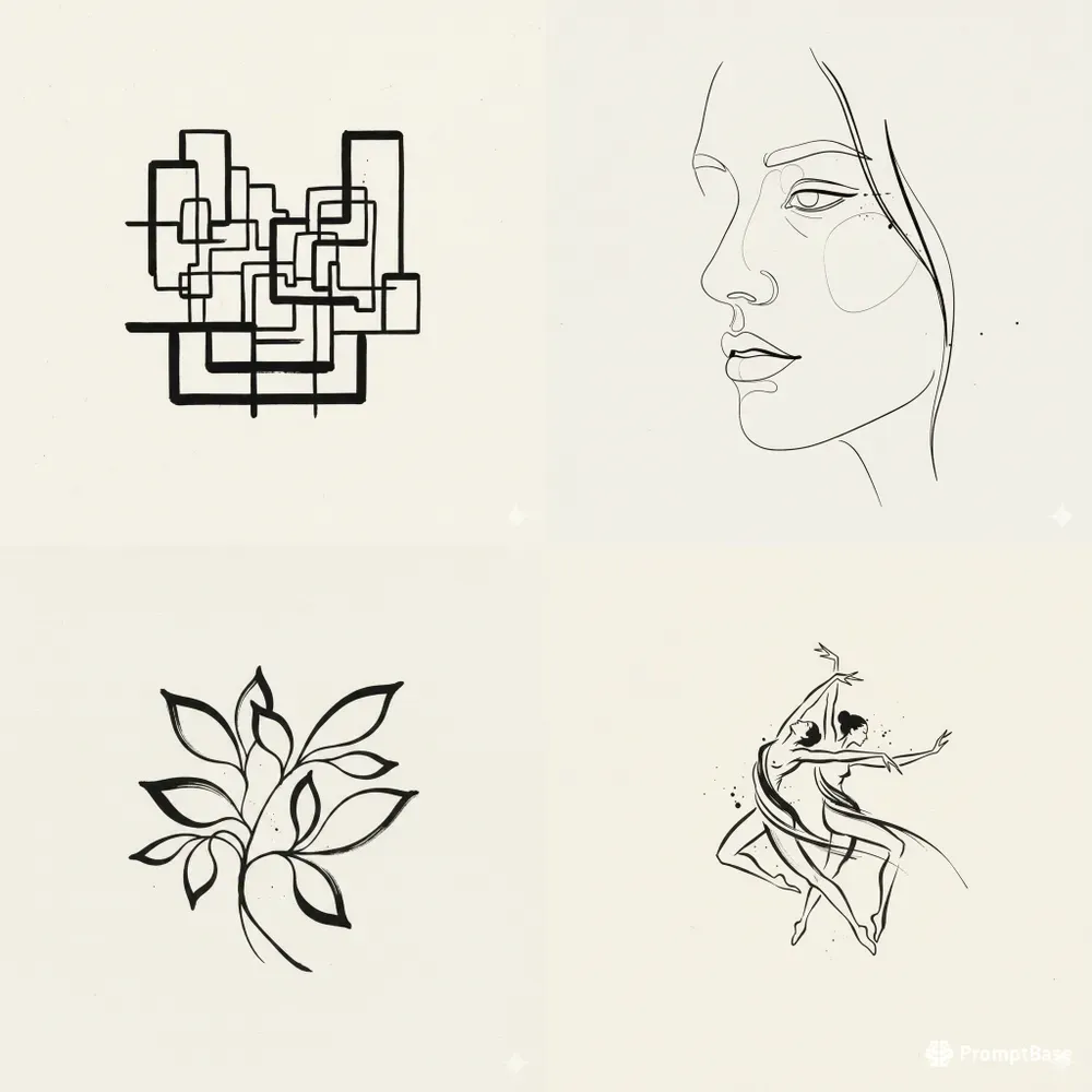 Minimalist Line Art Illustrations