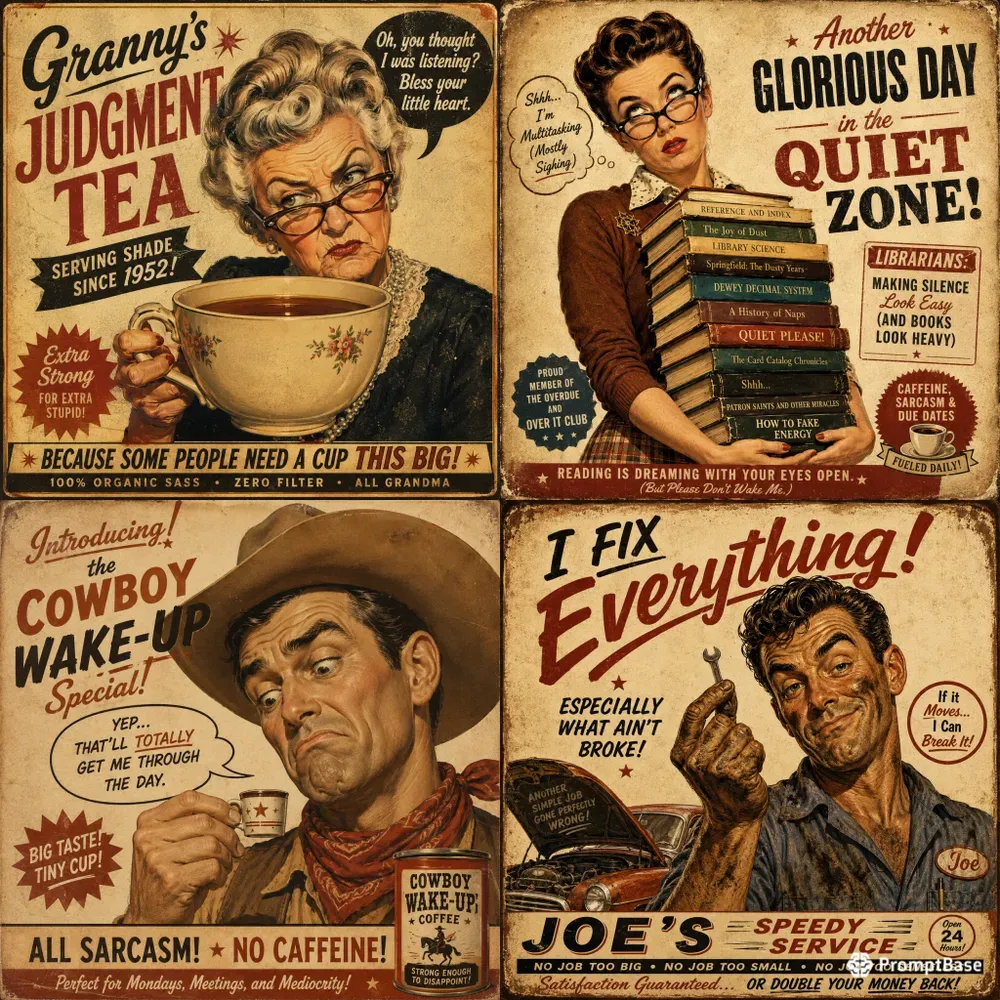 Retro Sarcasm Poster Packs