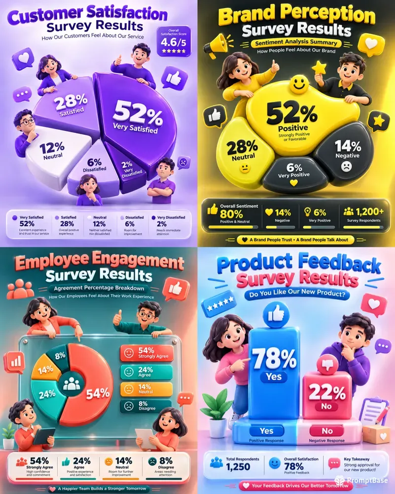 3D Survey Results Infographics