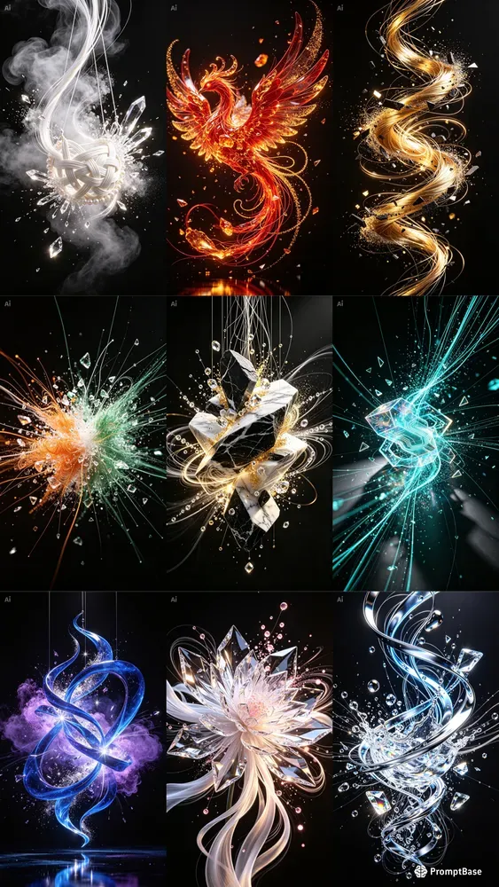 Abstract Particle Sculpture Templates