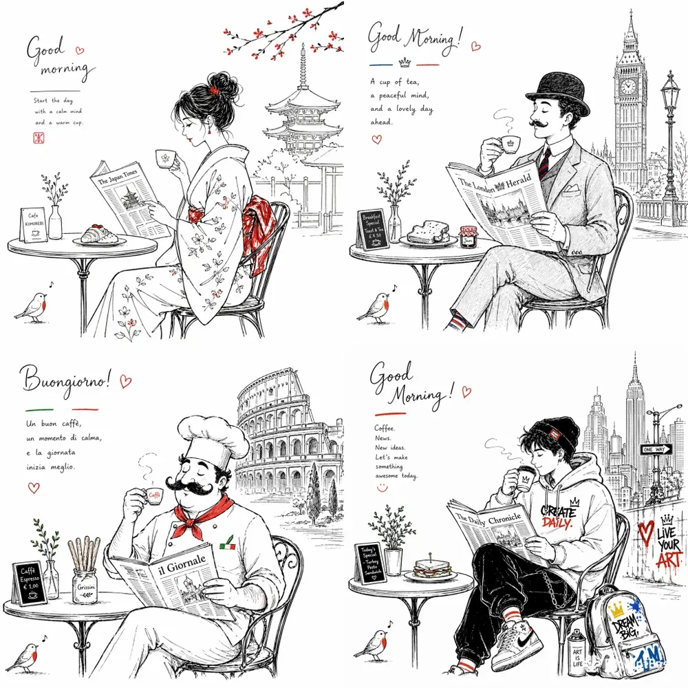 Minimal Daily Life Illustrations