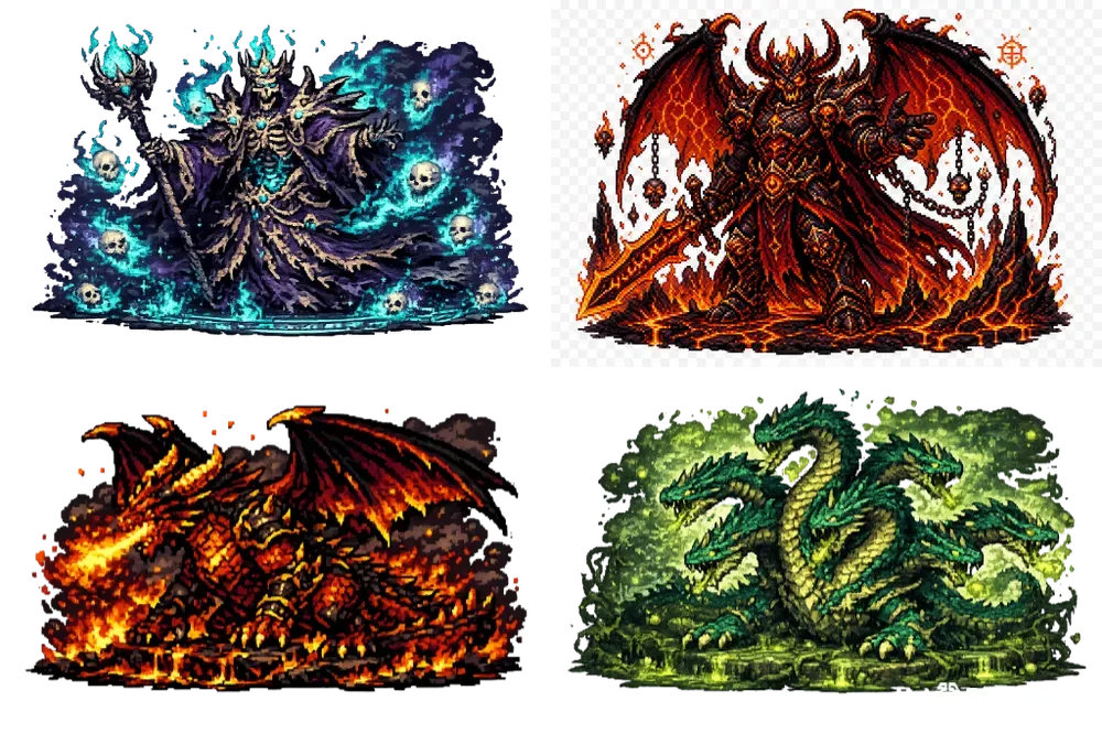 8bit Boss Monster Sprites