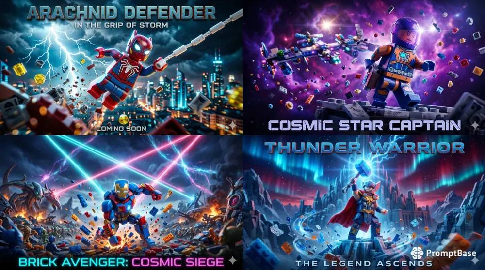 Cinematic Brick Hero Poster Makers