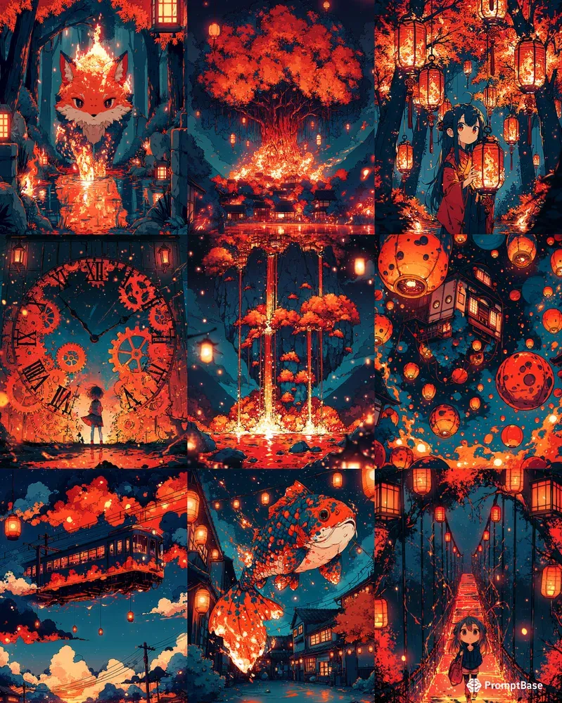 Autumn Neon Anime Worlds