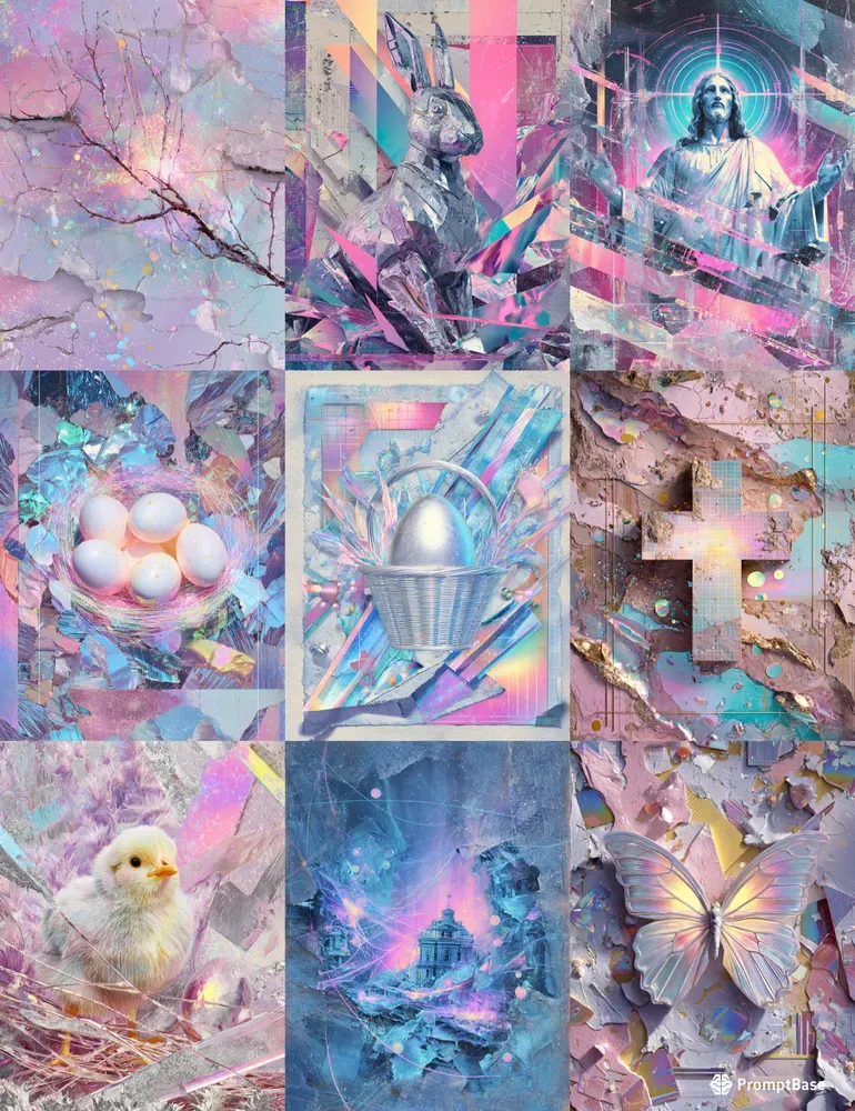 Scifi Easter Junk Journal Illustrations