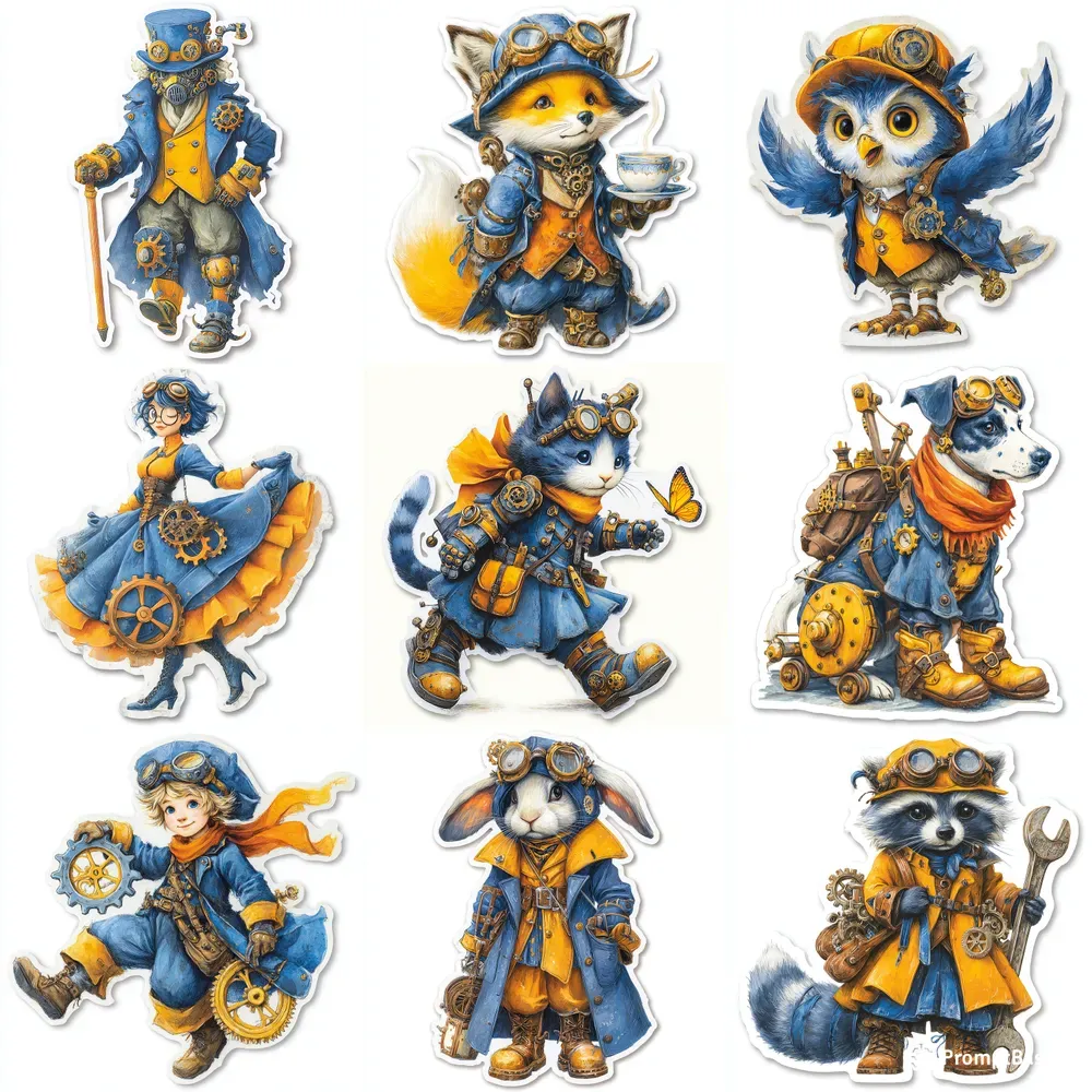 Steampunk Clockwork Stickers