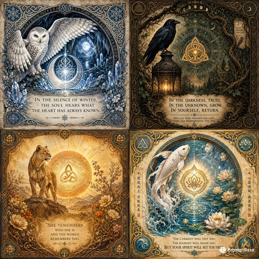 Mystical Symbolic Quote Cards