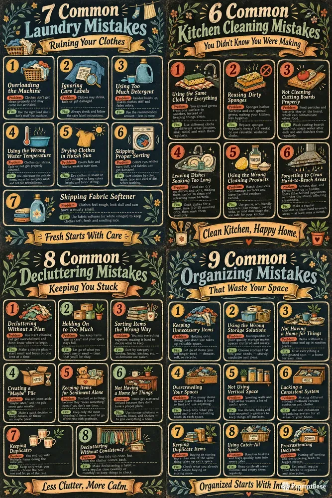 Home Cleaning Mistakes Poster Makers