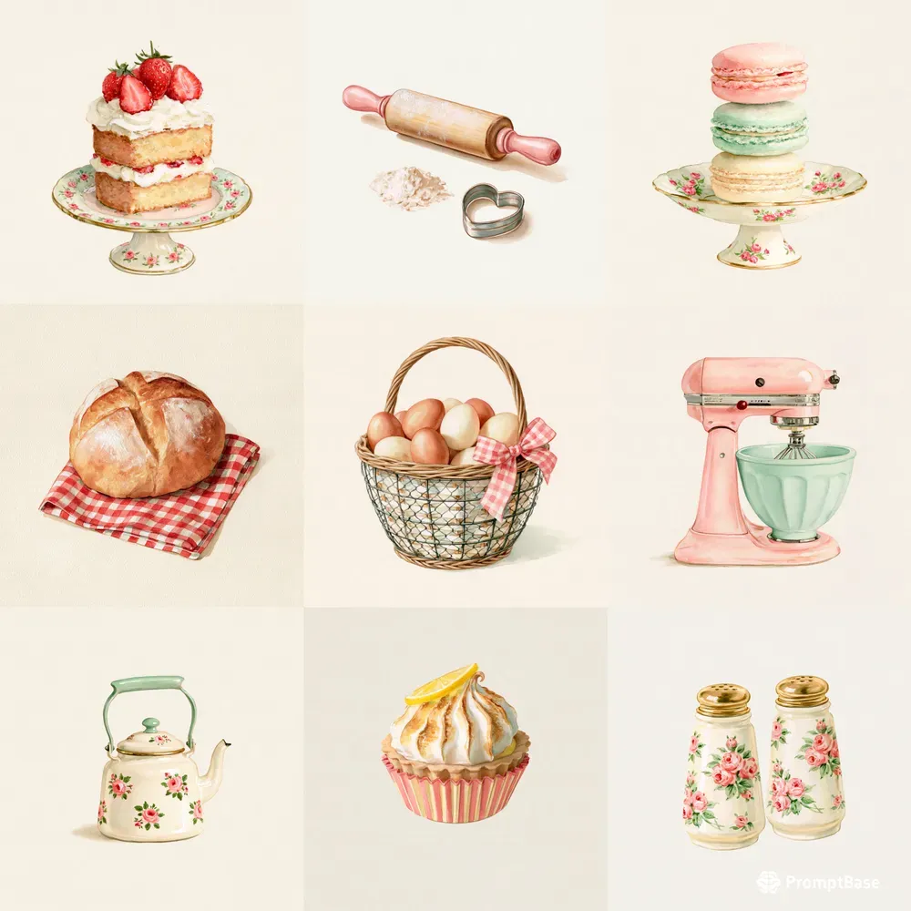 Vintage Cottagecore Kitchen Clipart