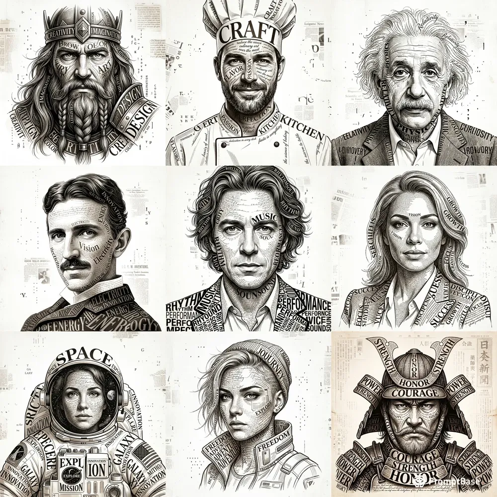Editorial Typography Character Portraits