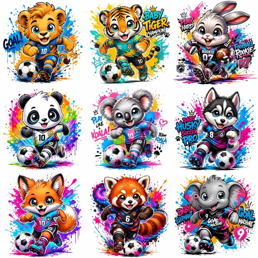Cute Baby Animal Football Mascots