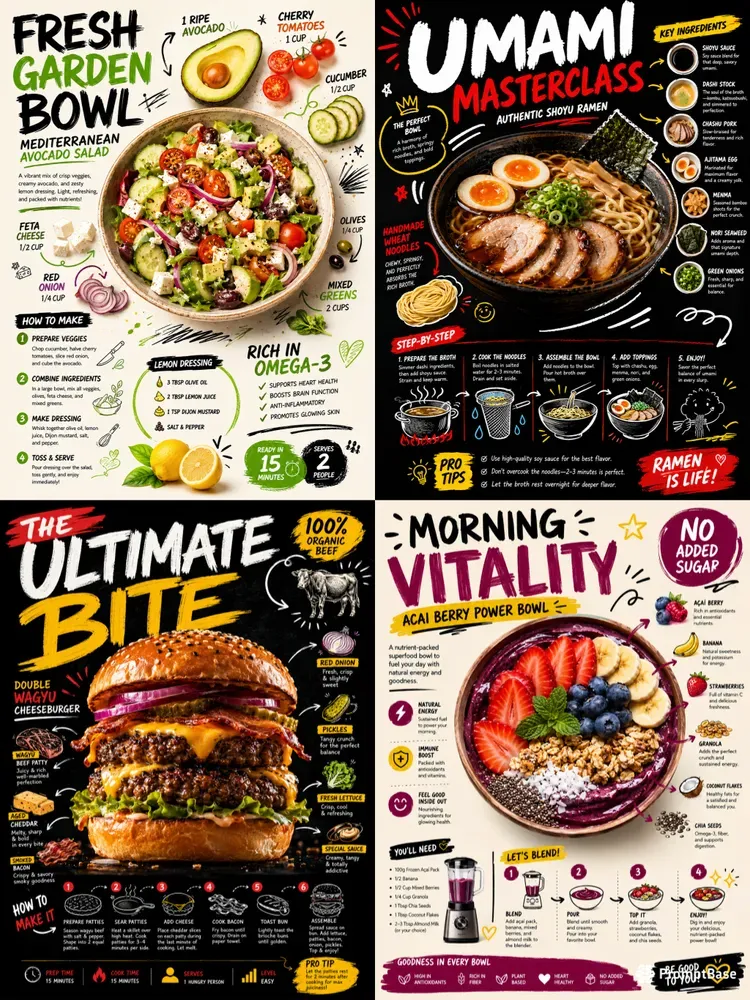 Culinary Recipe Infographic Templates