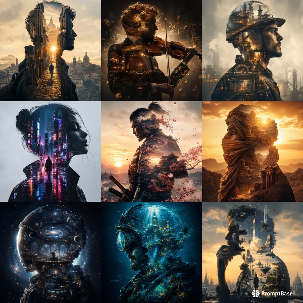 Cinematic Double Exposure Portrait Style