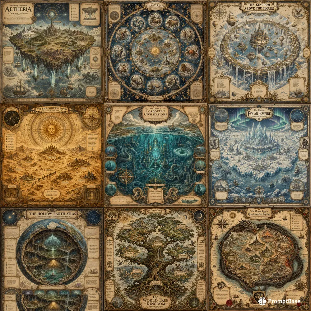 Vintage Mythic Cartography Posters