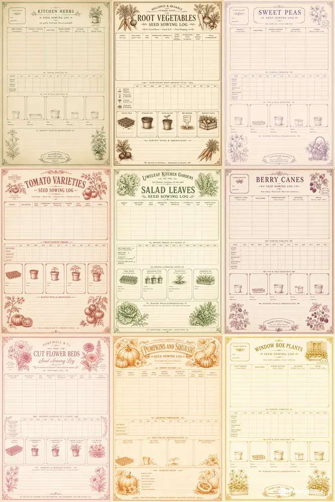 Seed Sowing Log Journal Pages