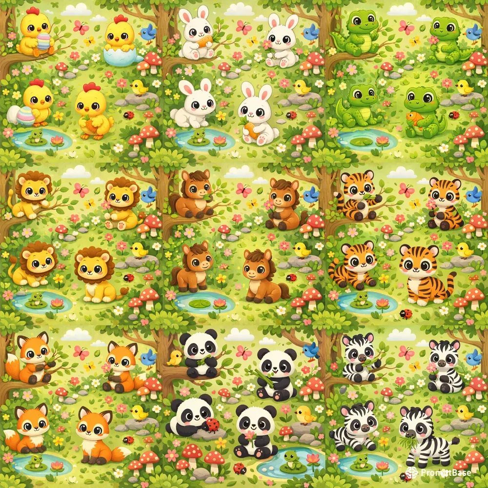 Cute Animal Seamless Pattern Generator