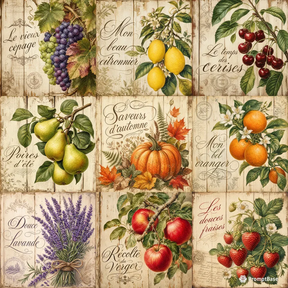 Vintage Rustic Botanical Art
