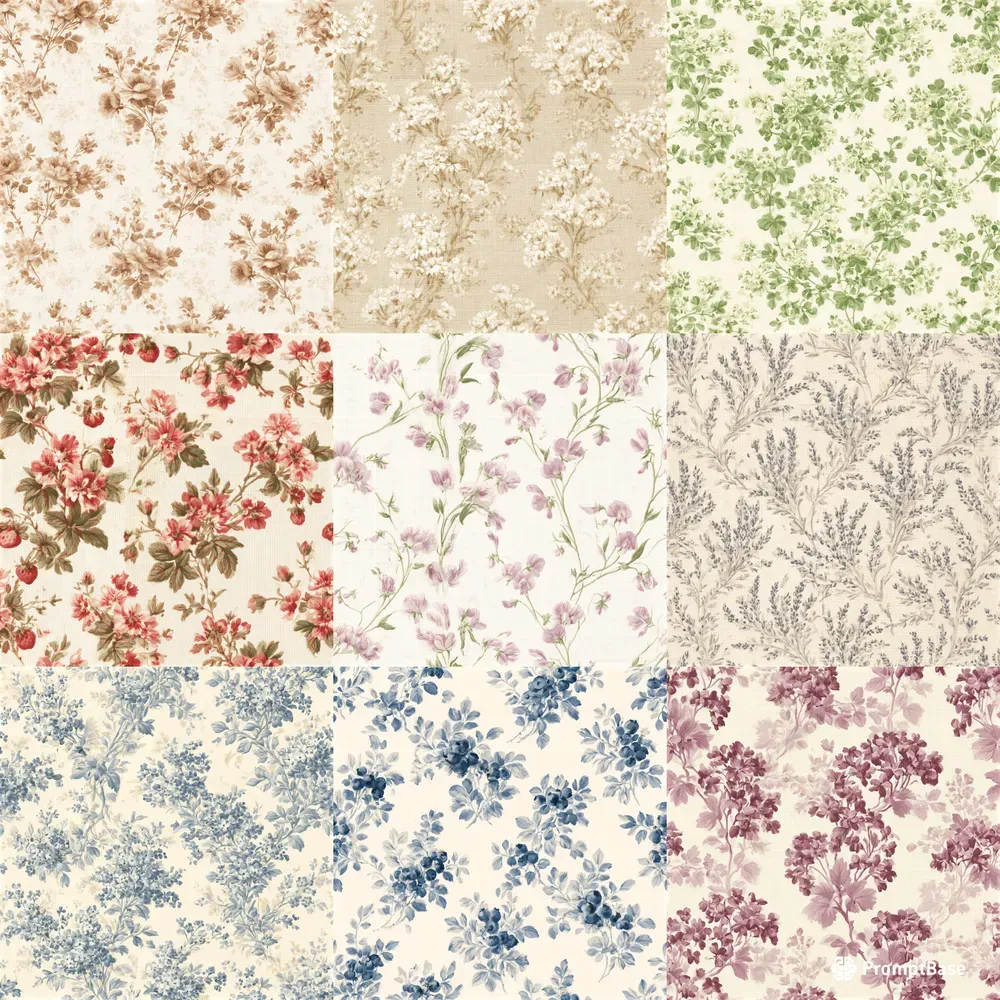 Vintage Cottagecore Calico Backing Papers