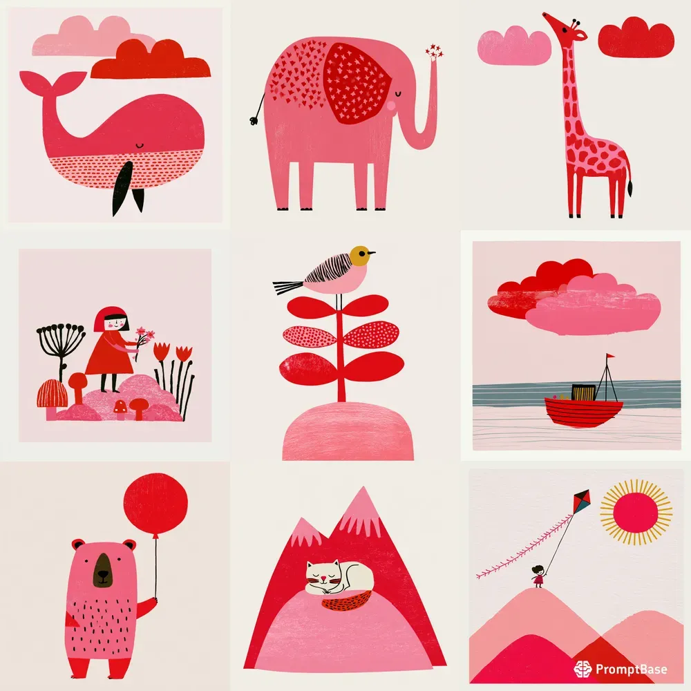 Minimal Pastel Nursery Illustrations