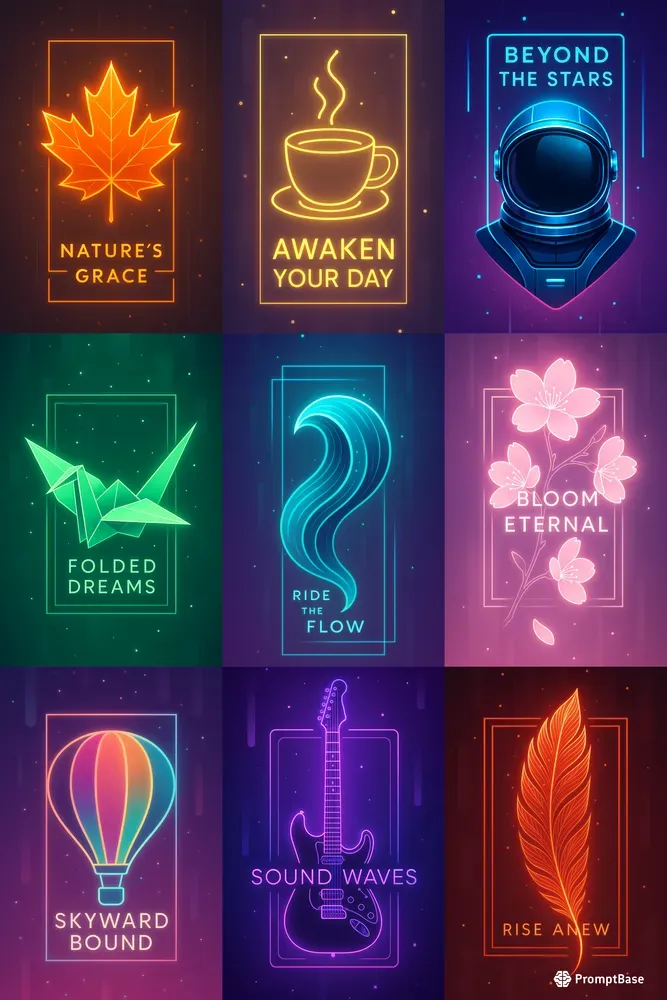 Neon Minimalist Vector Logo Art