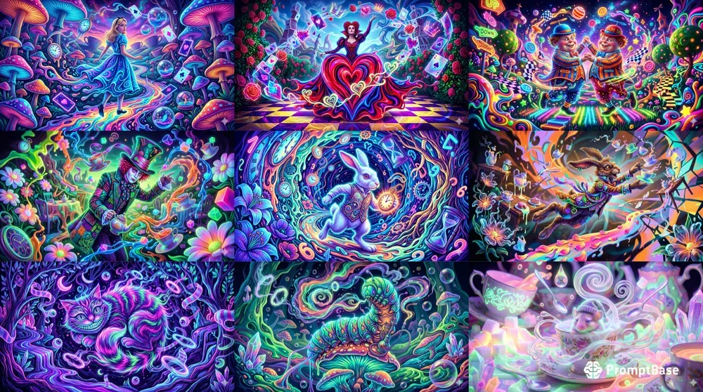 Bioluminescent Wonderland Scenes