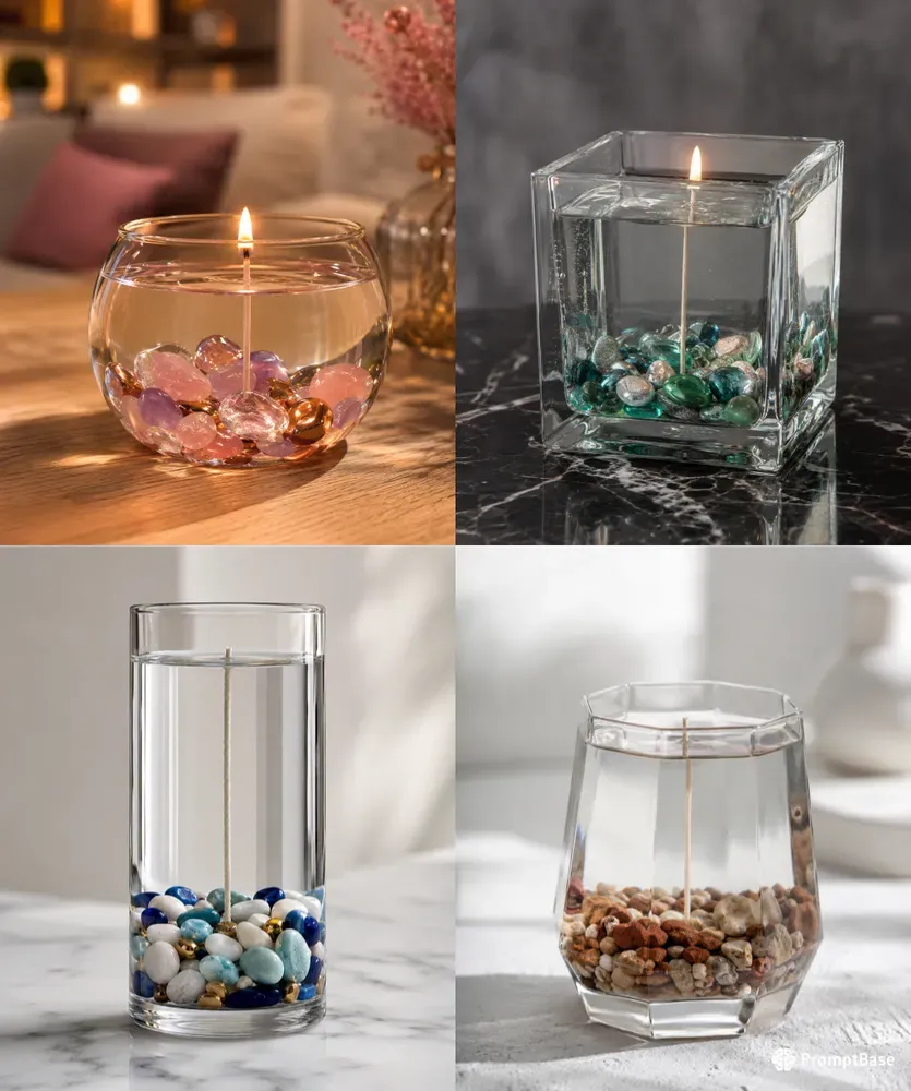 Clean Hyperrealistic Gel Candle Photos