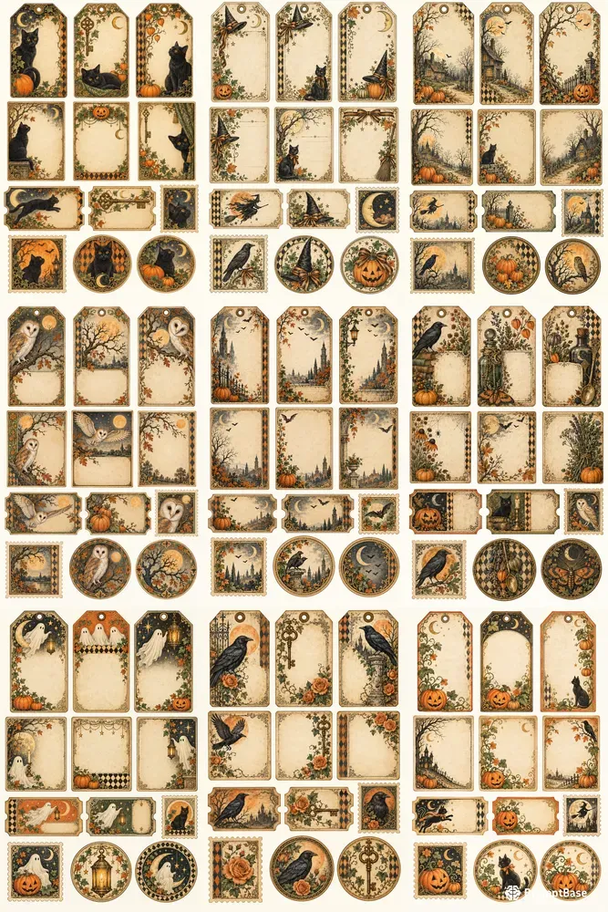 Vintage Halloween Cabinet Ephemera Sets