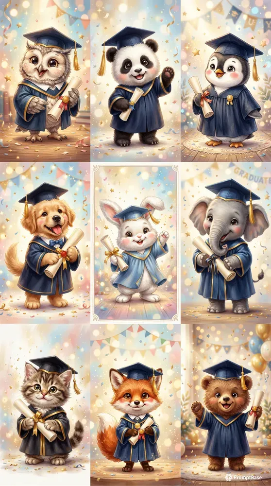 Cute Graduation Animals